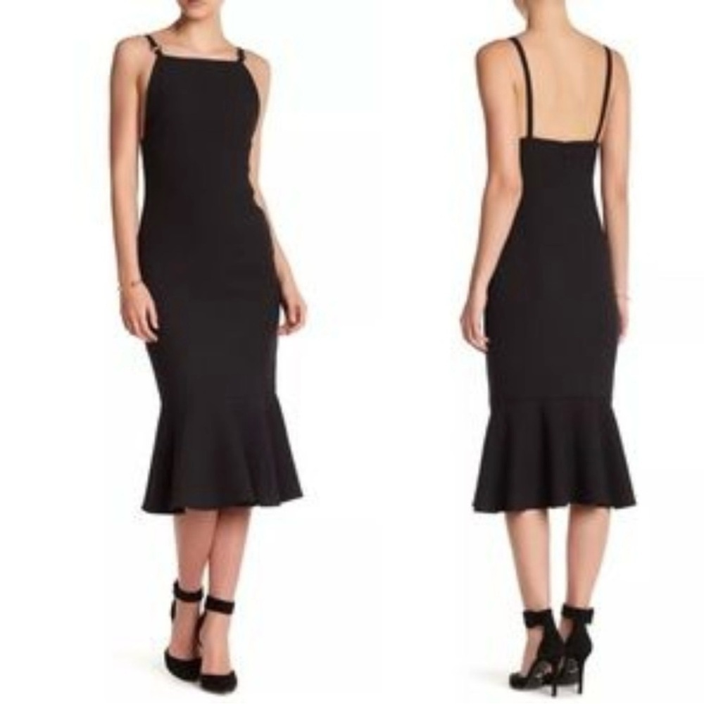 Cinq A Sept Harlyn Black Midi Dress - Picture 1 of 7